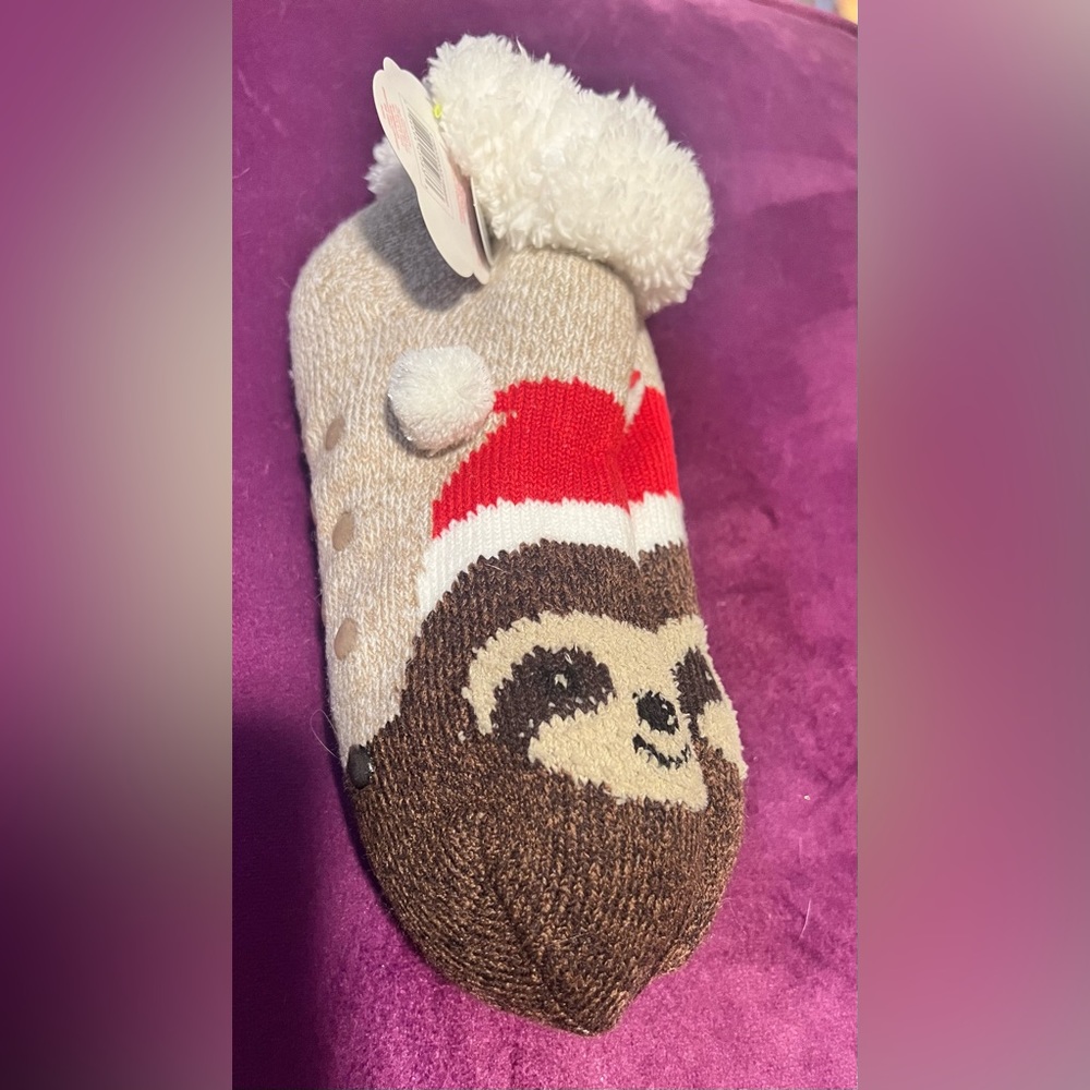 3 for $13 Sloth Christmas slipper socks